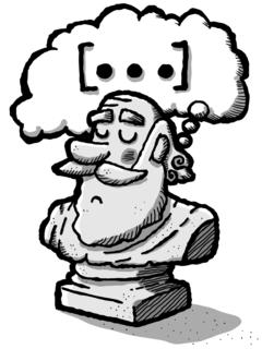 Kartoon einer Philosophenbüste