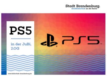 Ein buntes Plakat mit PS5 Logo