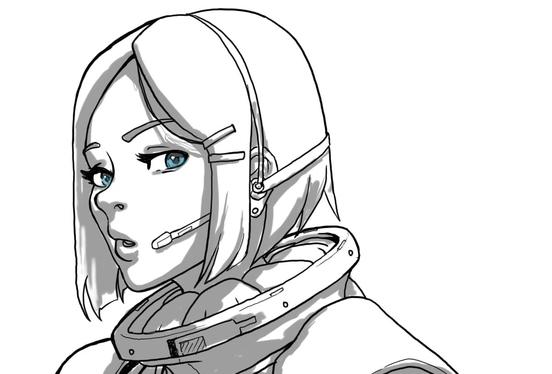 Astronautin im Manga-Stil