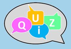 Sprechblase mit dem Wort Quiz